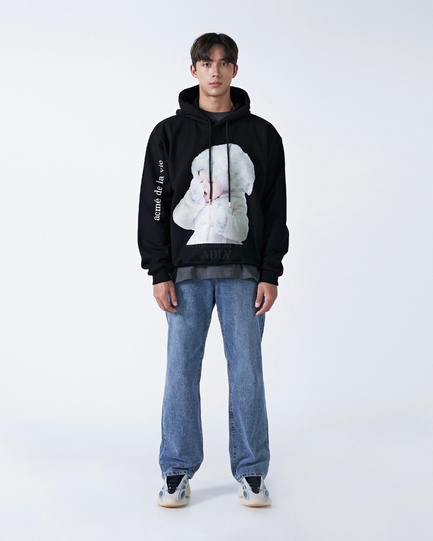 ADLV BABY FACE HOODIE BLACK SNOW (BLACK)