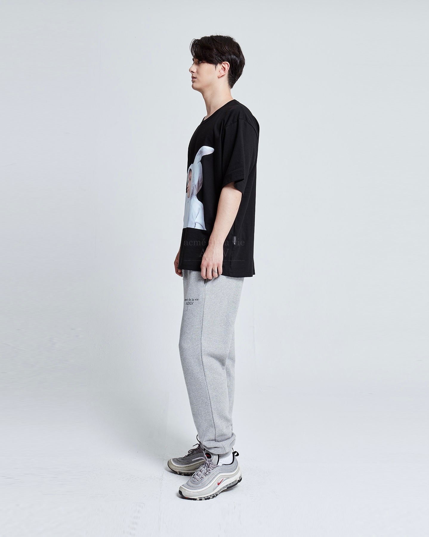 ADLV BABY FACE SHORT SLEEVE T-SHIRT BLACK RABBIT (BLACK)