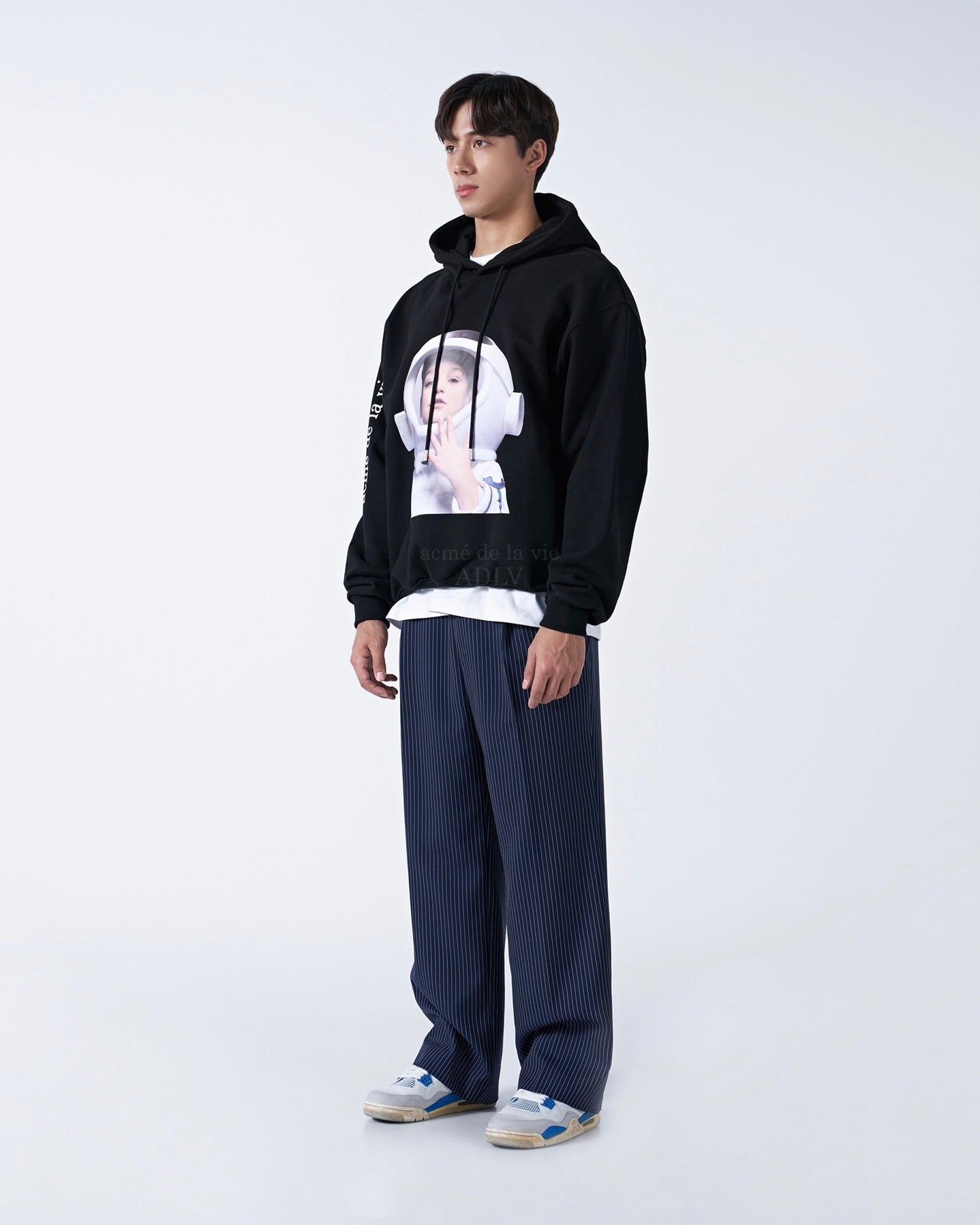 ADLV BABY FACE HOODIE BLACK ASTRONAUT (BLACK)