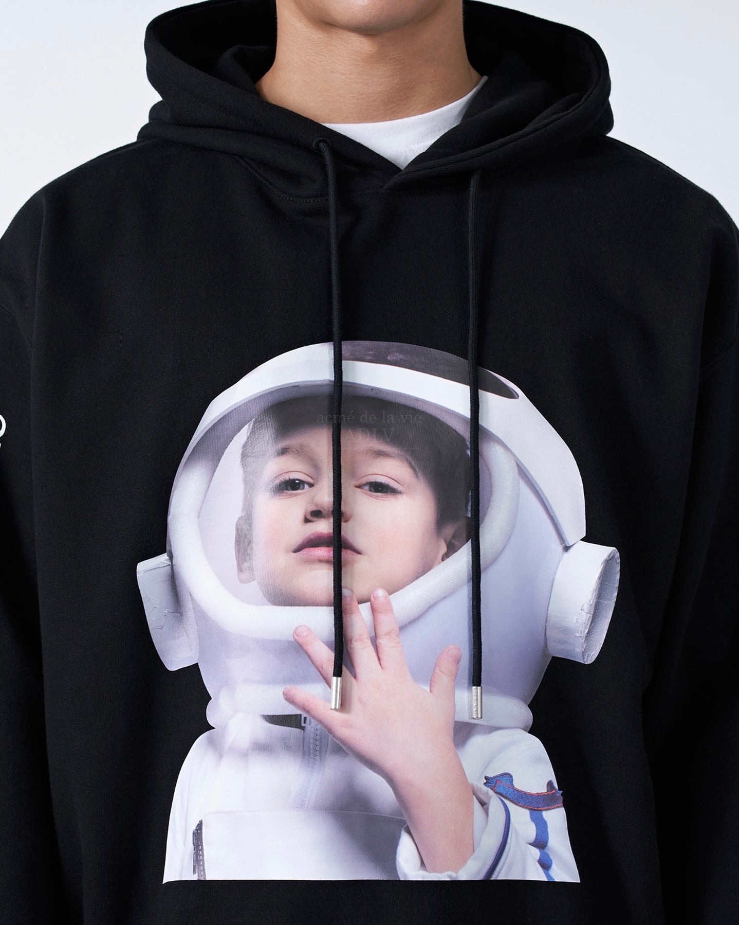 ADLV BABY FACE HOODIE BLACK ASTRONAUT (BLACK)
