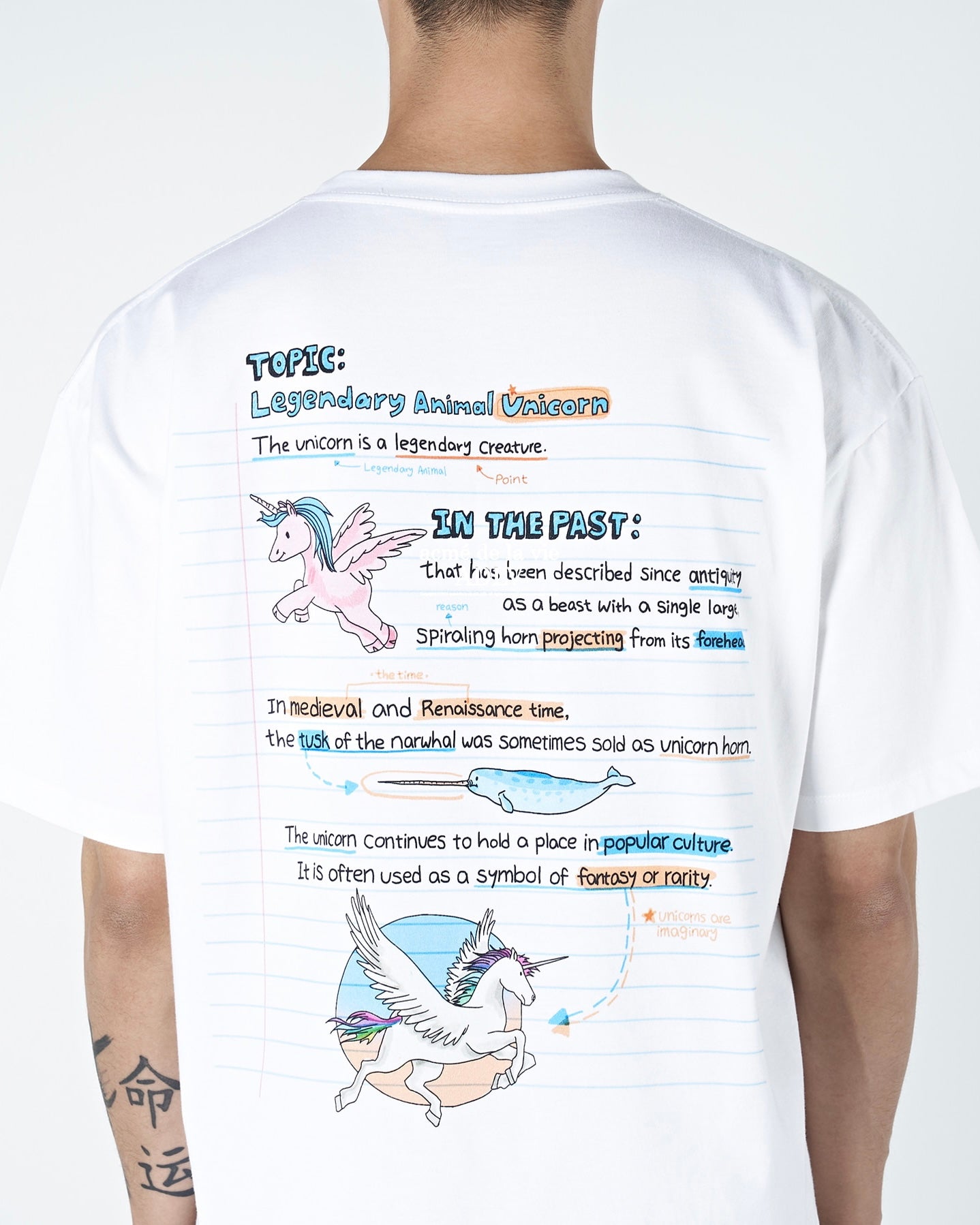 UNICORN NOTE SHORT SLEEVE T-SHIRT WHITE (WHITE)
