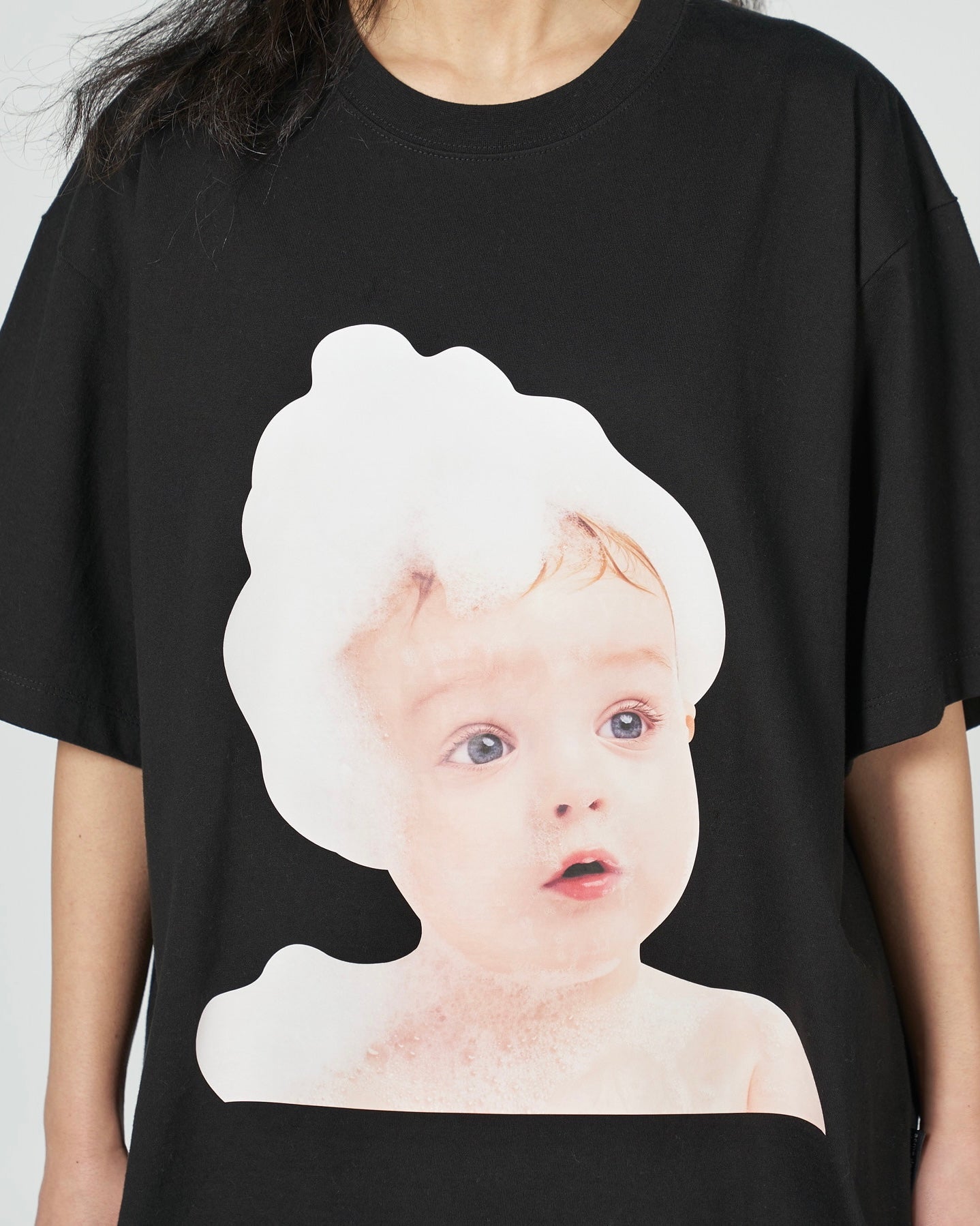 ADLV BABY FACE SHORT SLEEVE T-SHIRT BLACK BUBBLE (BLACK)