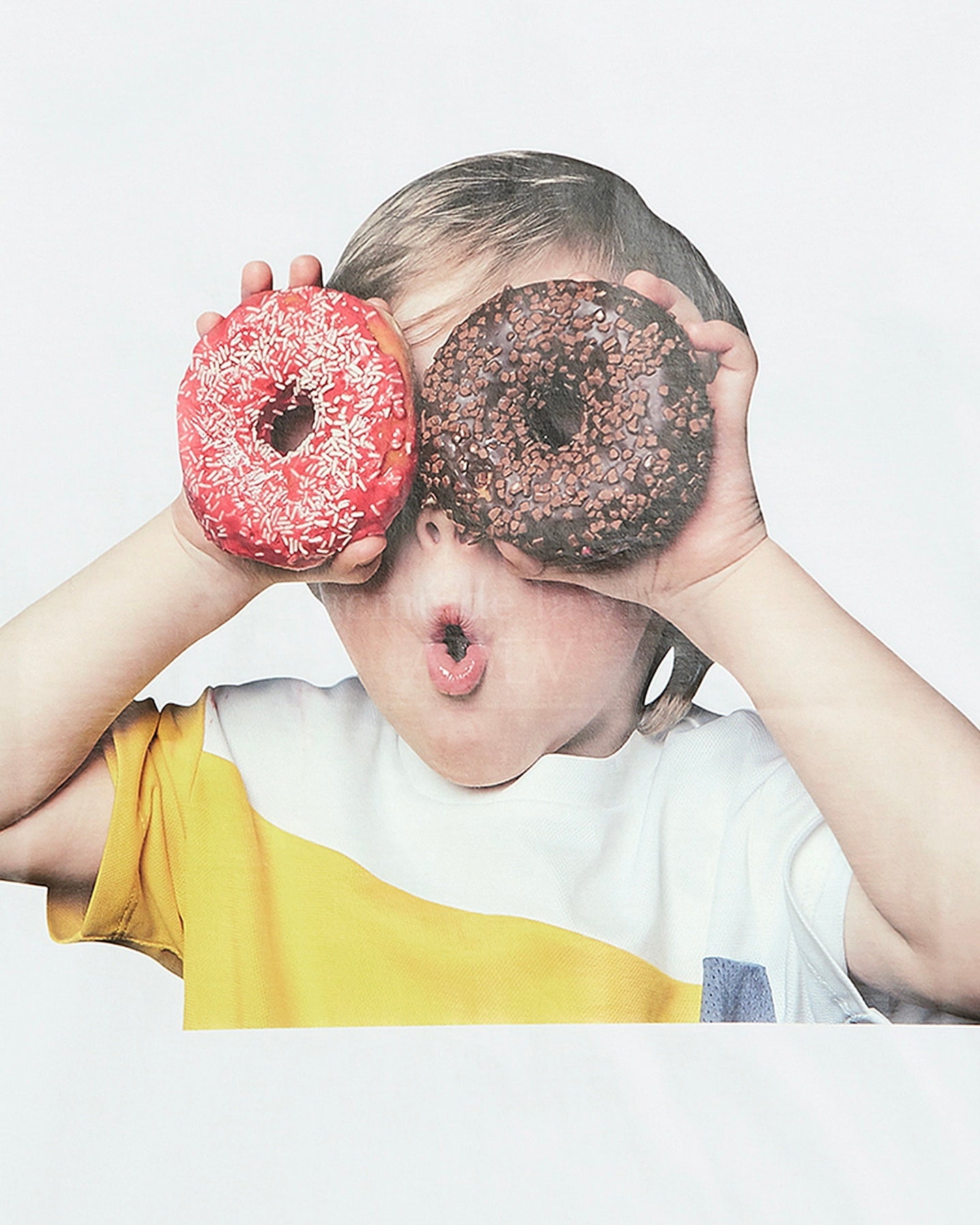 ADLV BABY FACE SHORT SLEEVE T-SHIRT WHITE DONUTS 1 R (WHITE)