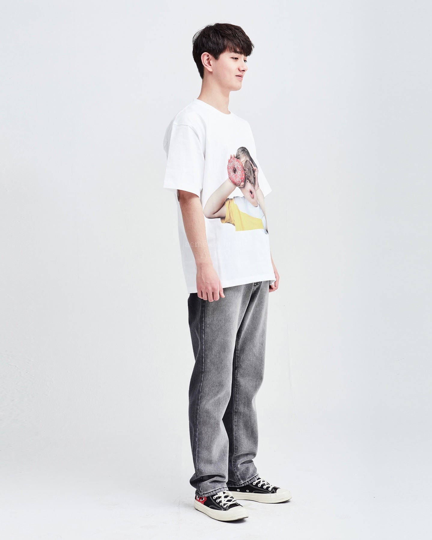 ADLV BABY FACE SHORT SLEEVE T-SHIRT WHITE DONUTS 1 R (WHITE)