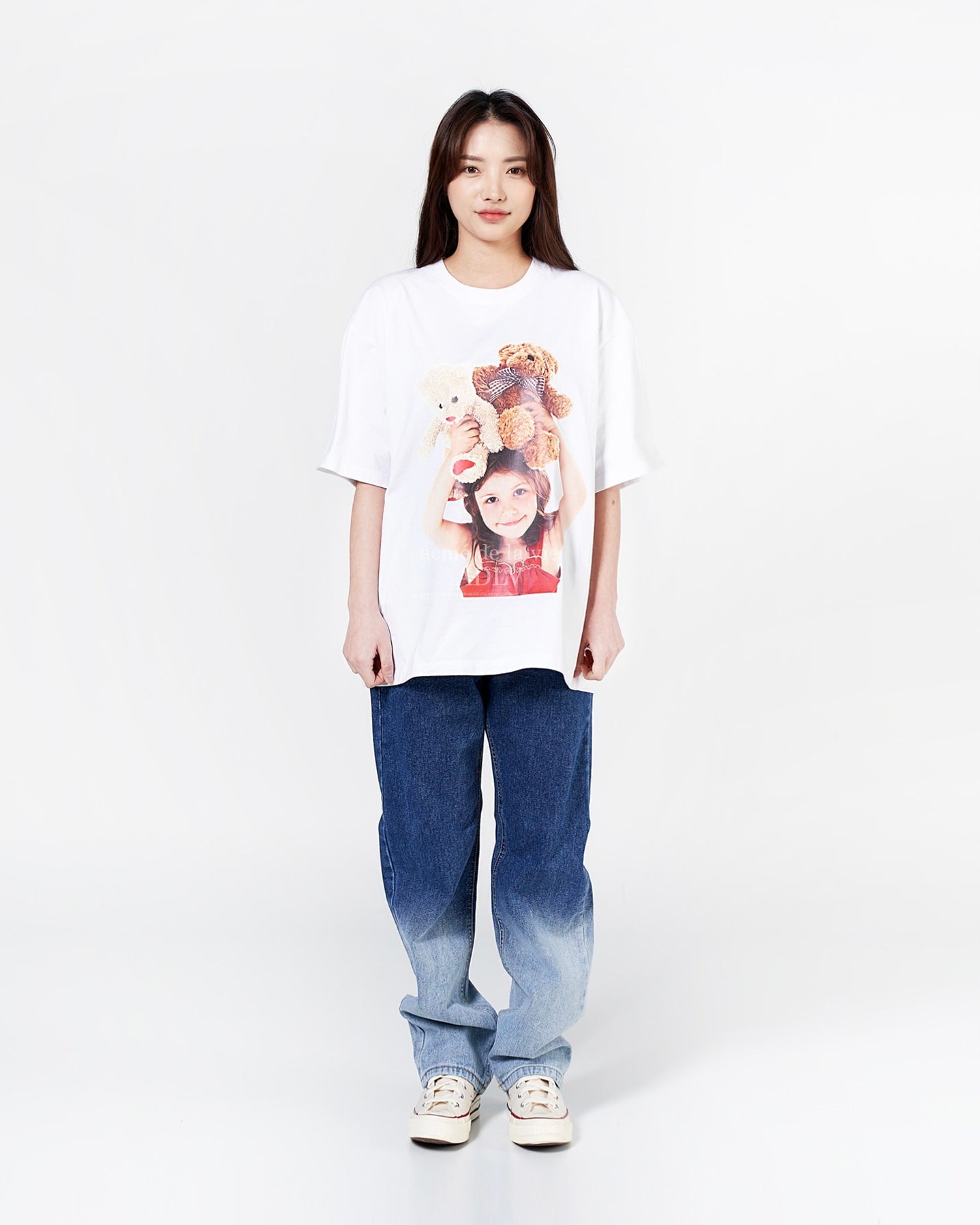 BABY FACE SHORT SLEEVE T-SHIRT (WHITE RED)