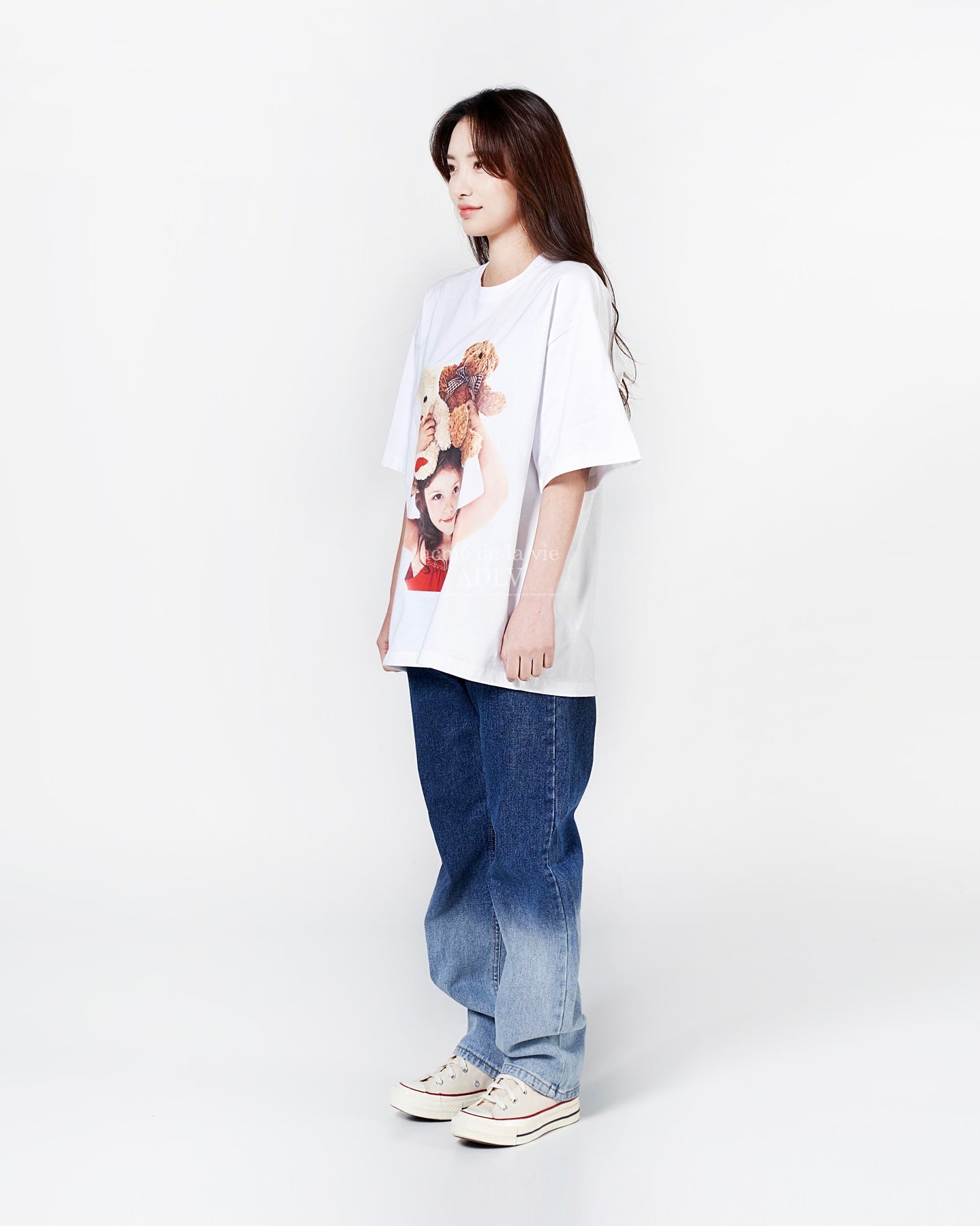 BABY FACE SHORT SLEEVE T-SHIRT (WHITE RED)
