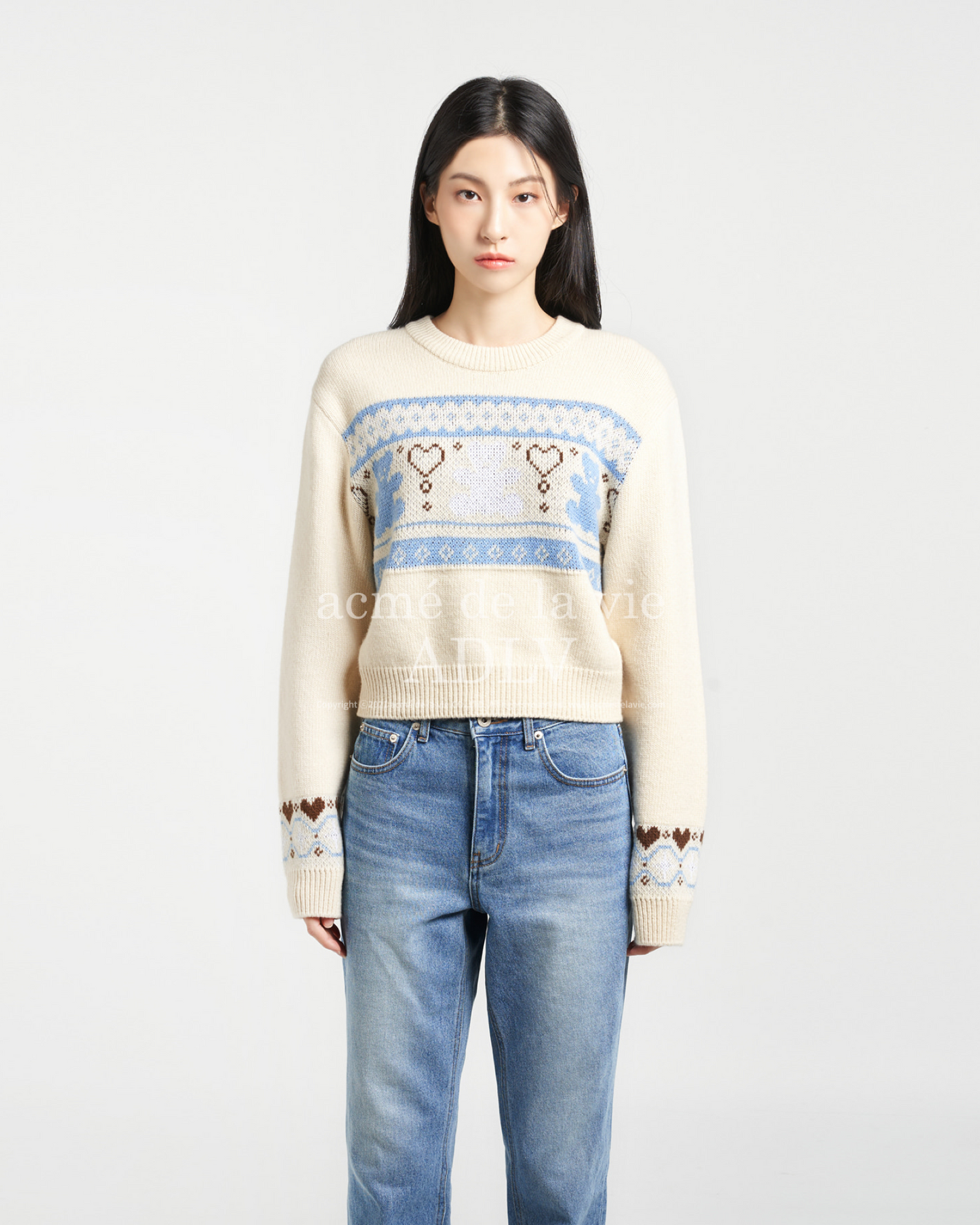 NORDIC BEAR PATTERN KNIT IVORY