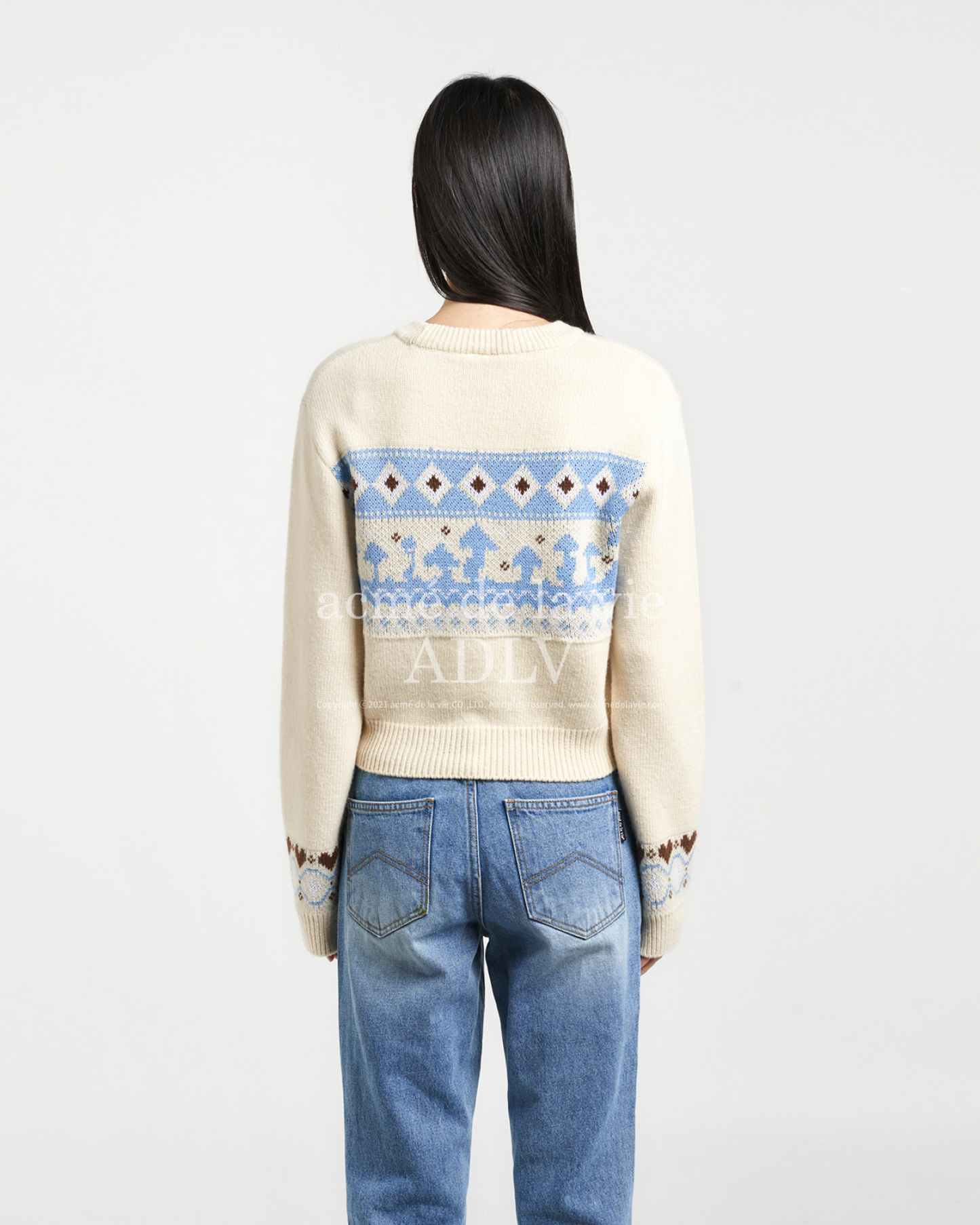 NORDIC BEAR PATTERN KNIT IVORY