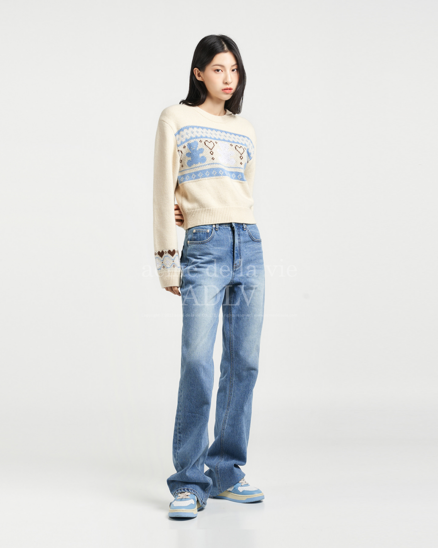 NORDIC BEAR PATTERN KNIT IVORY