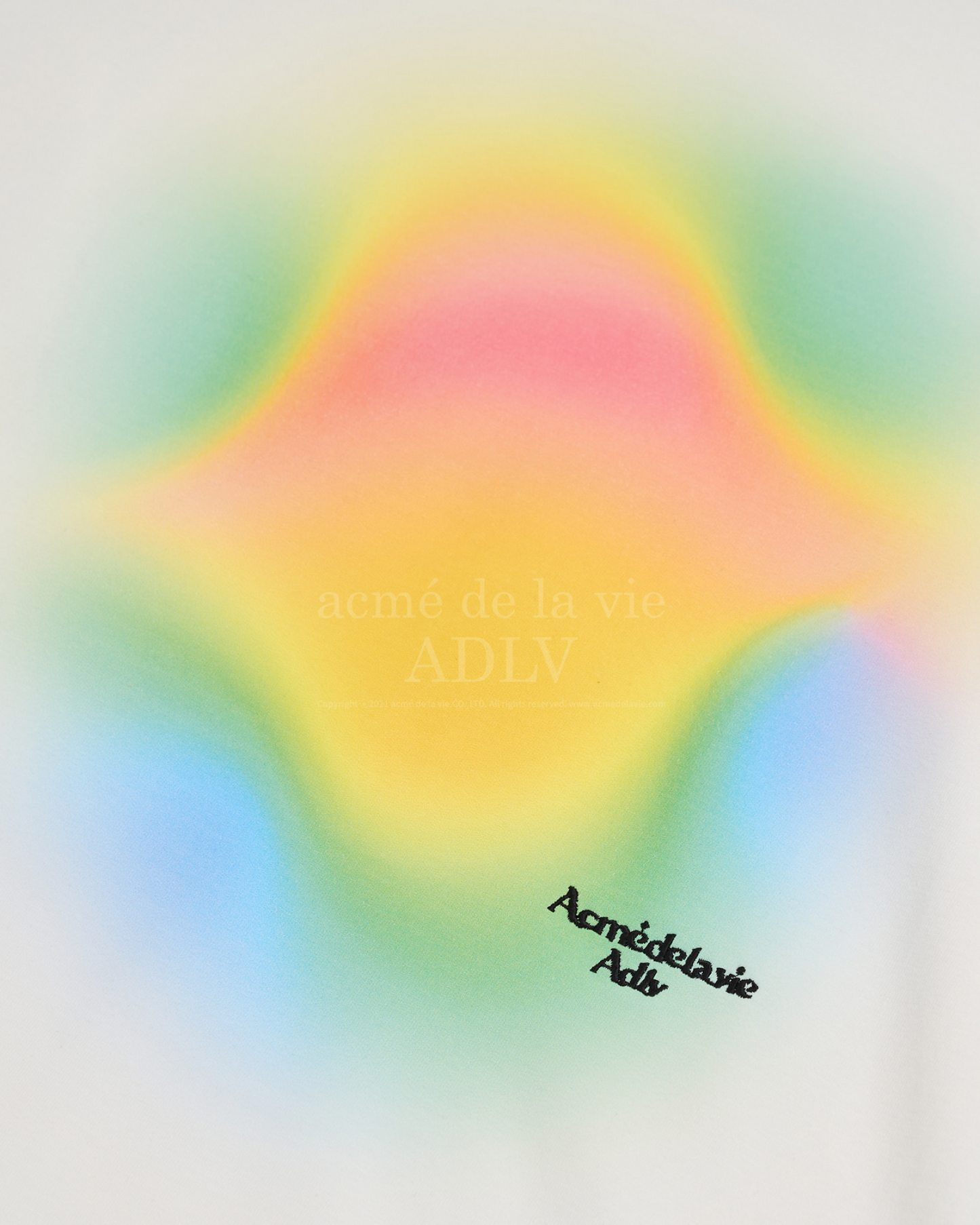 RAINBOW GRADATION ARTWORK LONG SLEEVE T-SHIRT CREAM
