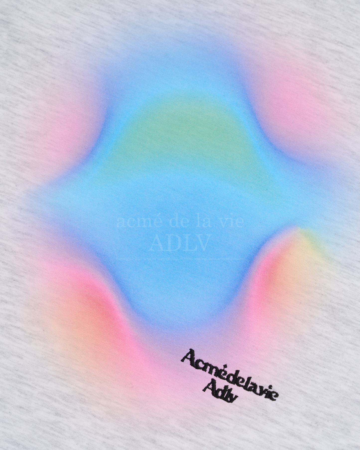 RAINBOW GRADATION ARTWORK CROP TOP SHORT SLEEVE T-SHIRT MELANGE