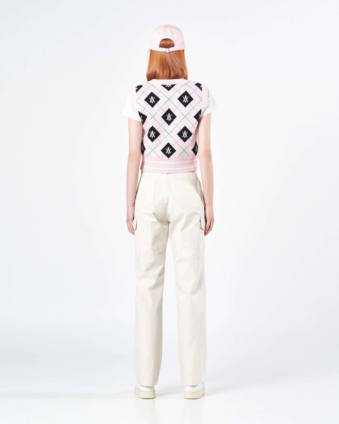 ADLV x LISA A LOGO EMBLEM EMBROIDERY CARGO PANTS (IVORY)