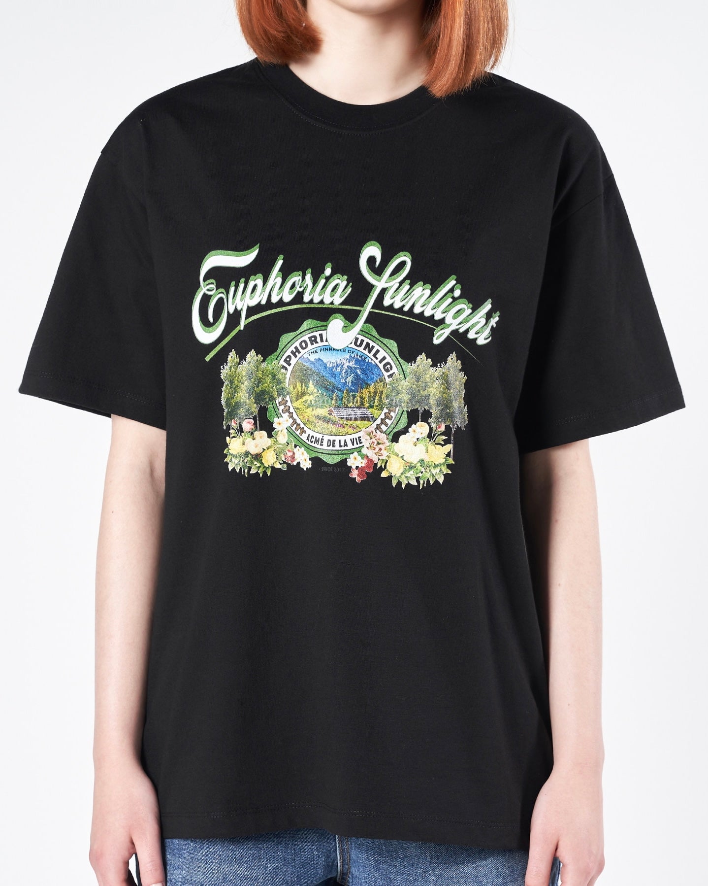 ADLV x LISA GREENERY ARTWORK BASIC SHORT SLEEVE T-SHIRT (BLACK)