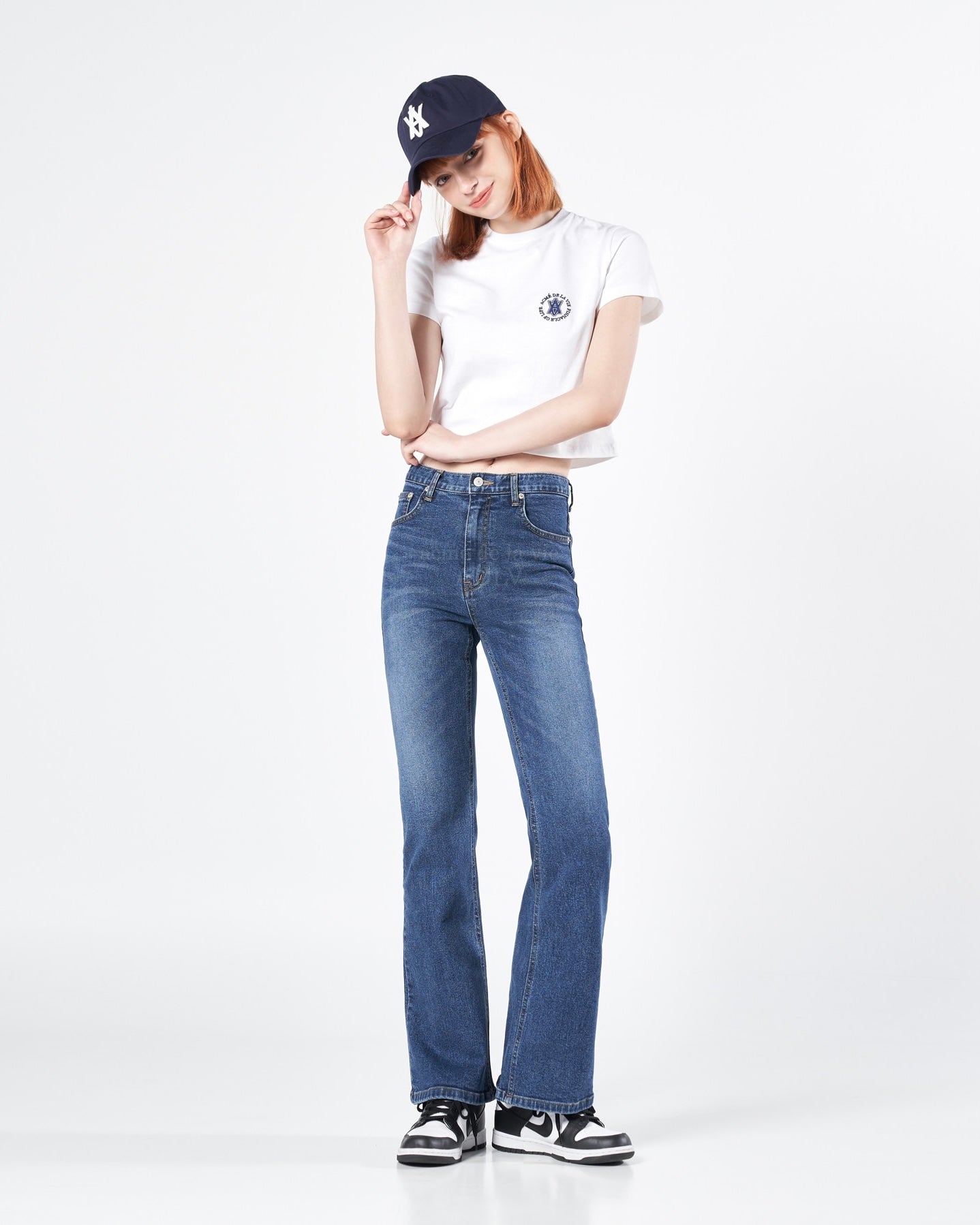 ADLV x LISA A LOGO EMBLEM CHAIN EMBOSSING PATCH BALL CAP (NAVY)