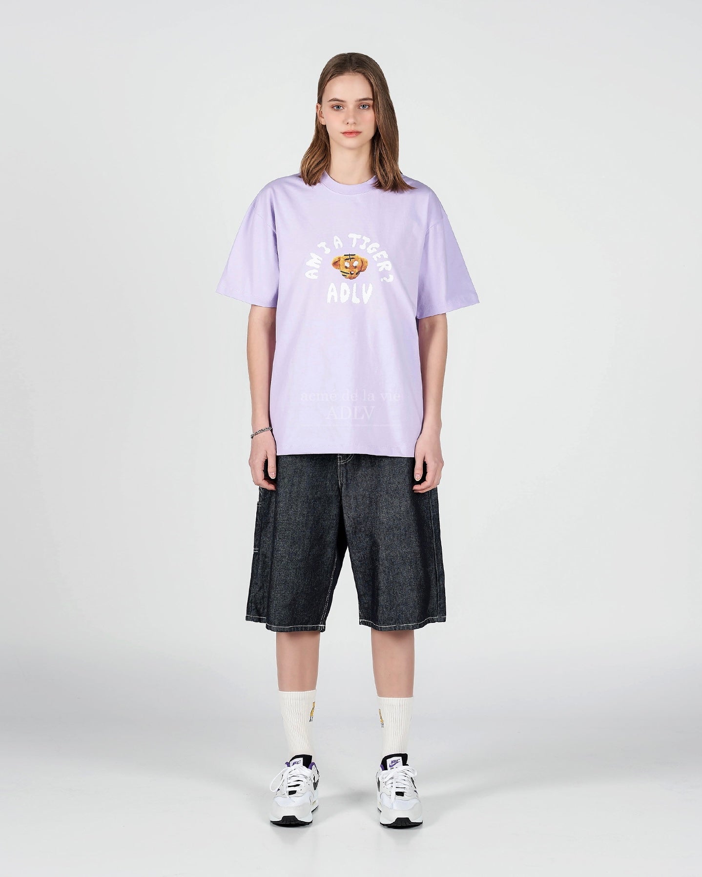 TIGER TEDDY BEAR DOLL SHORT SLEEVE T-SHIRT LIGHT PURPLE (LIGHT PURPLE)