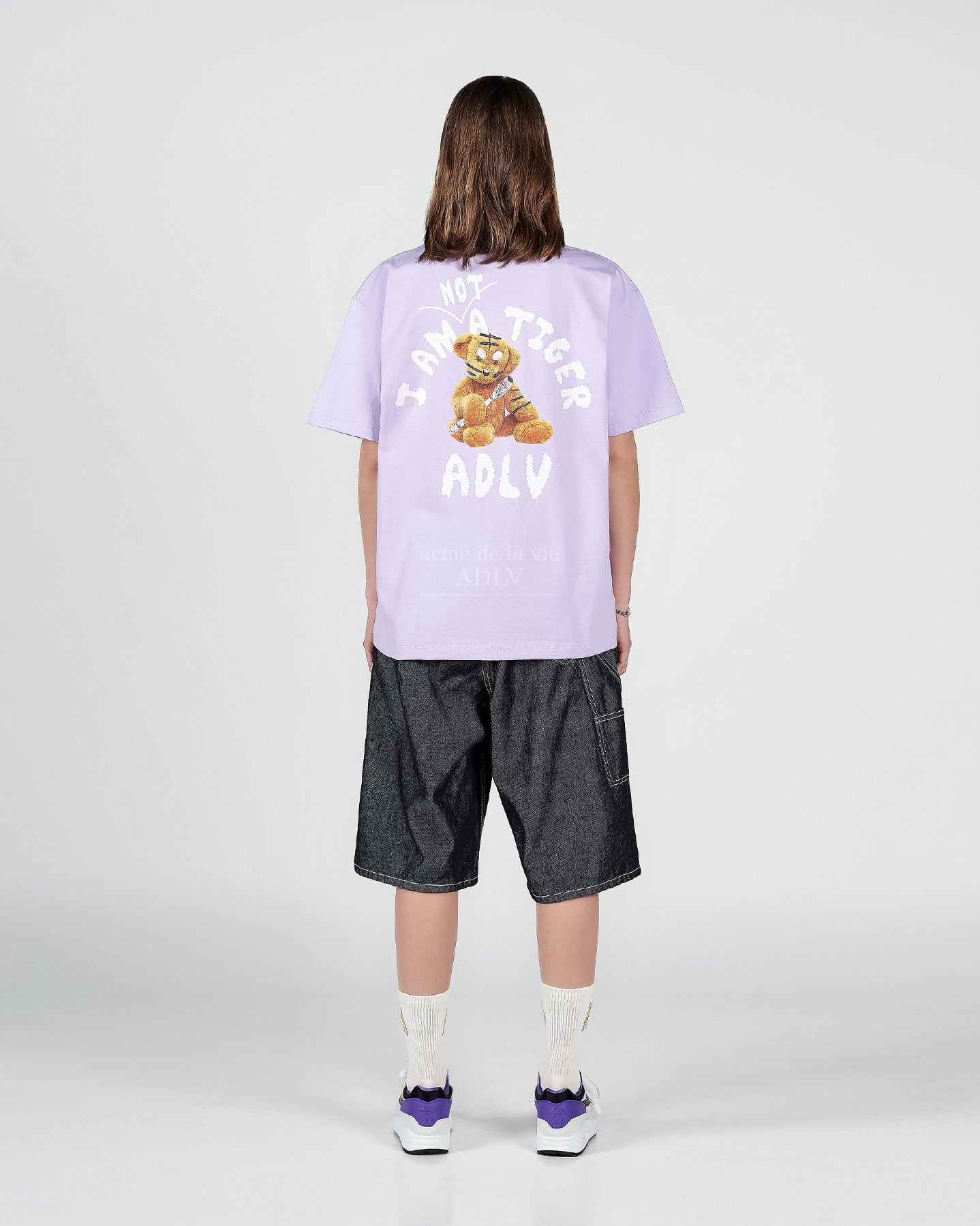 TIGER TEDDY BEAR DOLL SHORT SLEEVE T-SHIRT LIGHT PURPLE (LIGHT PURPLE)