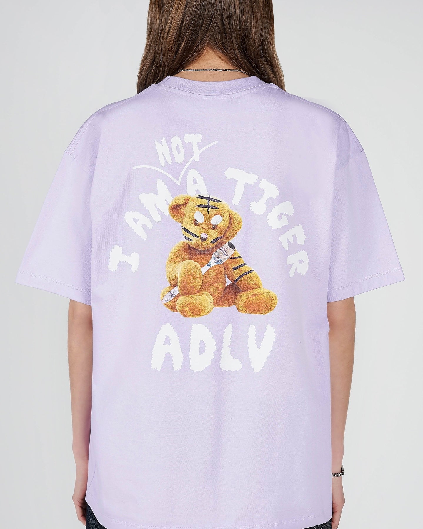 TIGER TEDDY BEAR DOLL SHORT SLEEVE T-SHIRT LIGHT PURPLE (LIGHT PURPLE)