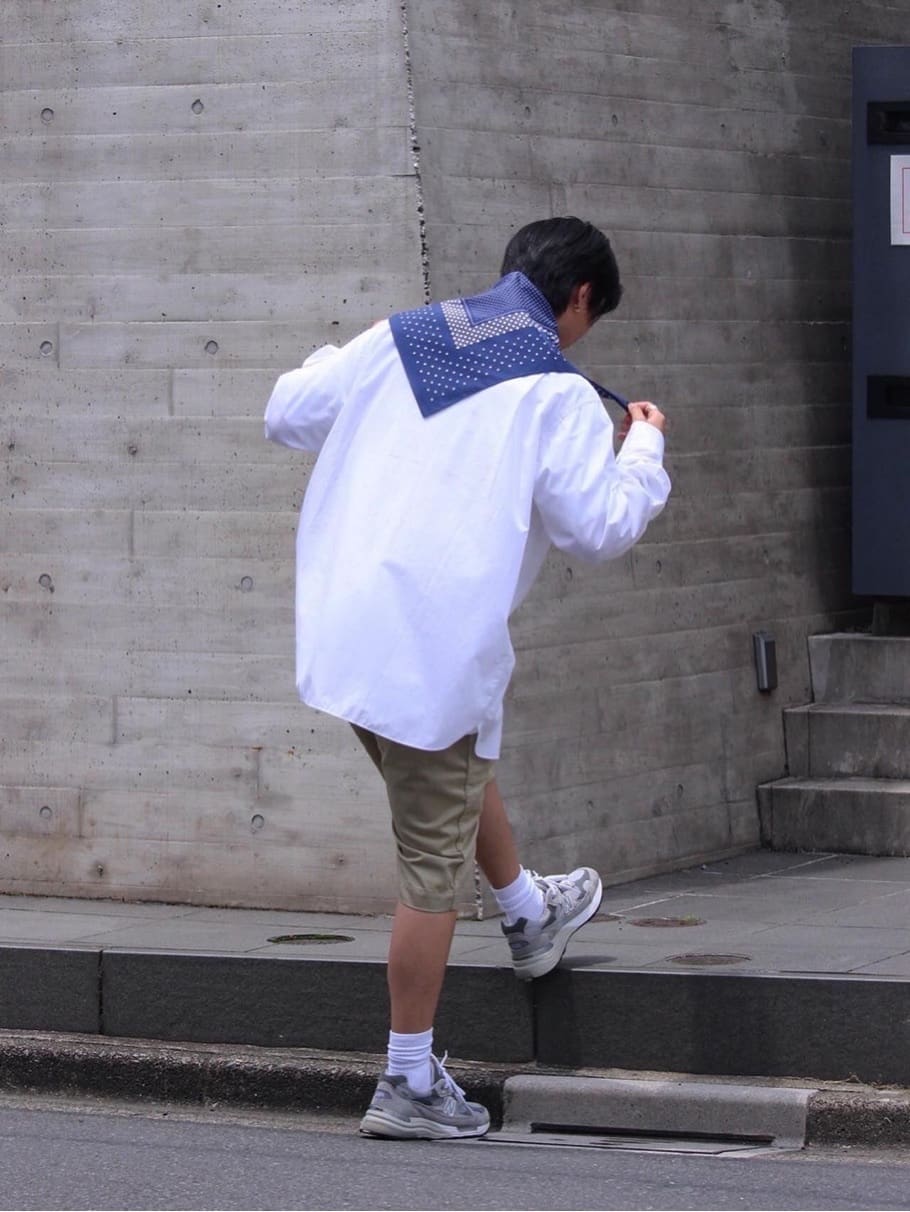 NANAMICA REGULAR COLLAR WIND SHIRT (OFF WHITE)