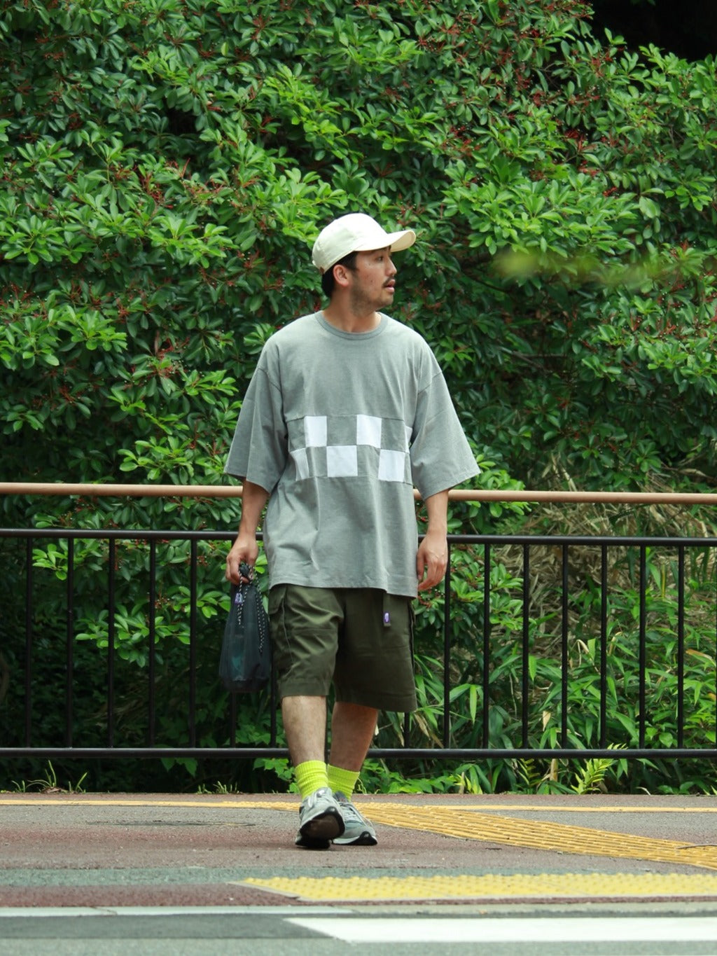 NANAMICA H/S OVERSIZED TEE (HEATHER GRAY)
