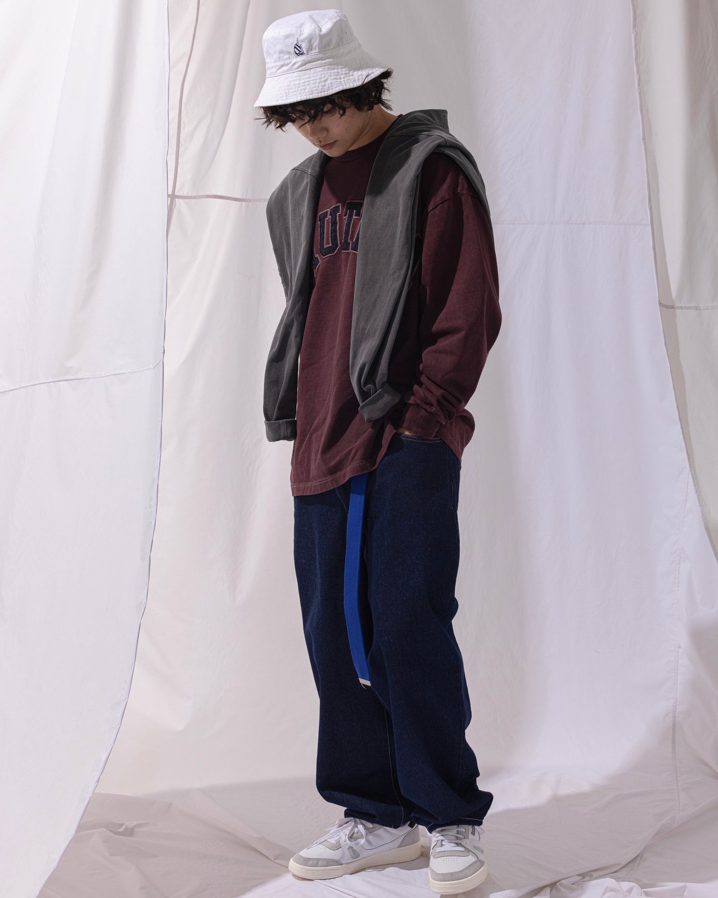 NAUTICA L/S T-SHIRTS TOO HEAVY GARMENT DYED ARCHLOGO L/S TEE (BURGUNDY, 6WW)