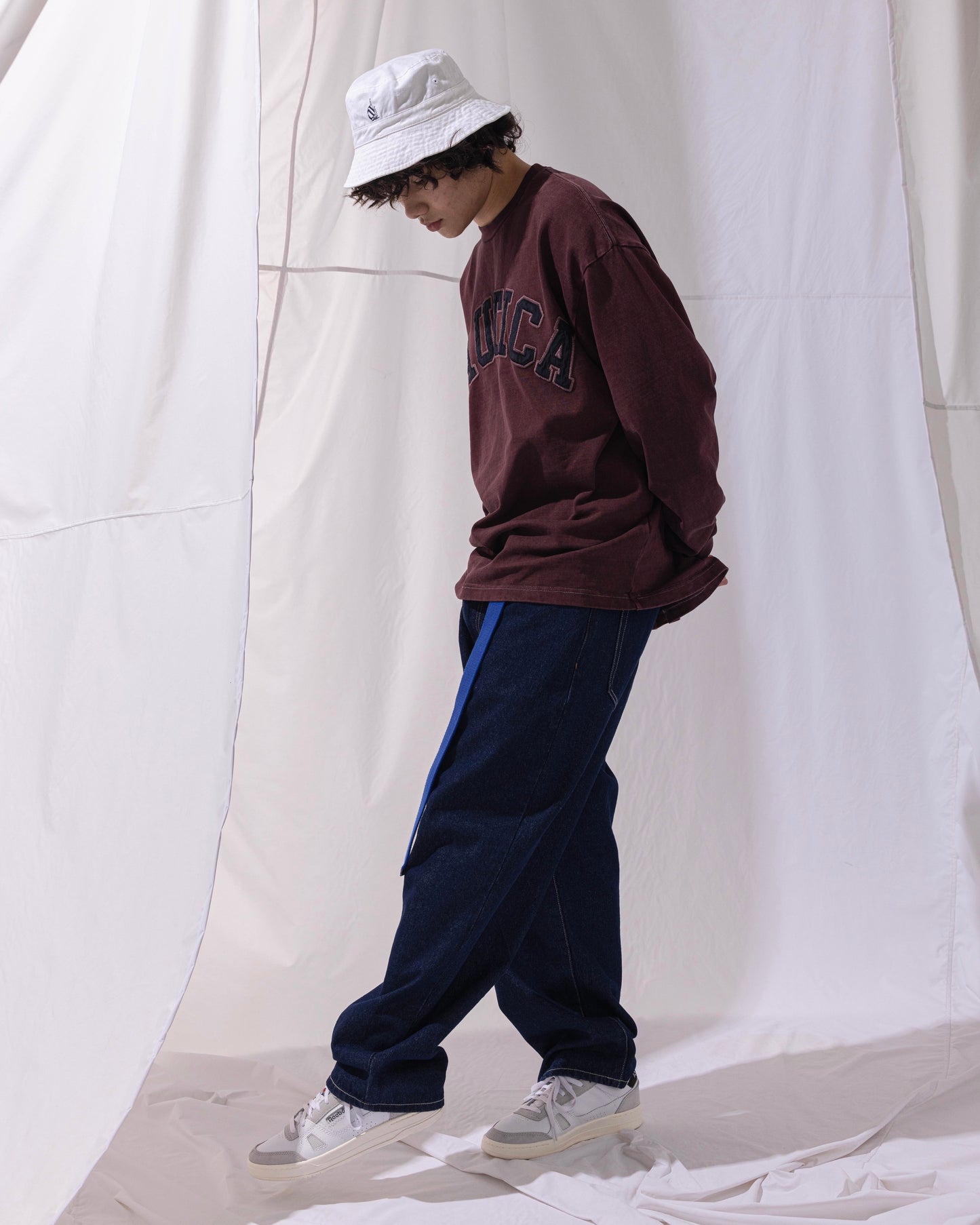 NAUTICA L/S T-SHIRTS TOO HEAVY GARMENT DYED ARCHLOGO L/S TEE (BURGUNDY, 6WW)