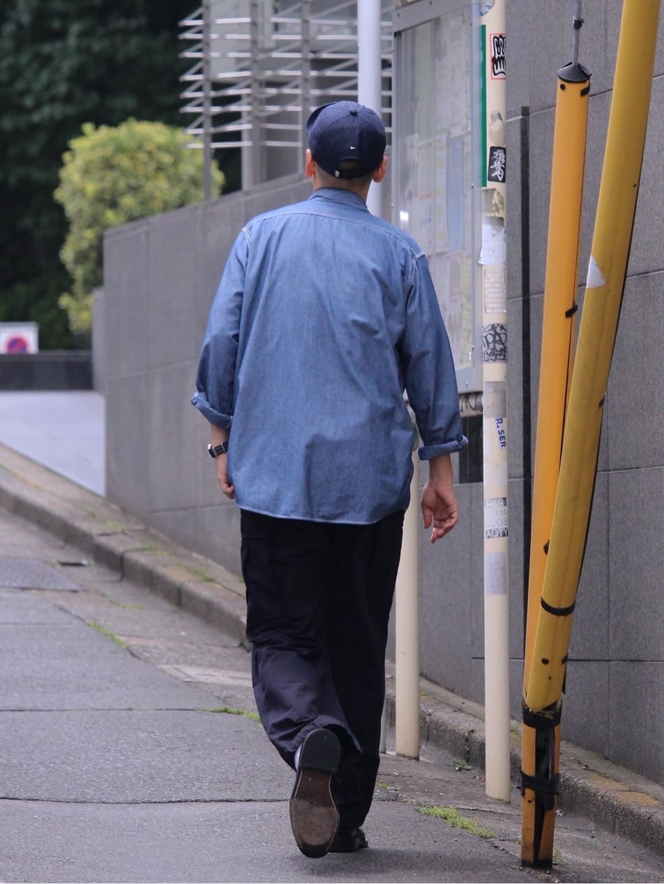 NANAMICA REGULAR COLLAR WIND SHIRT (INDIGO)
