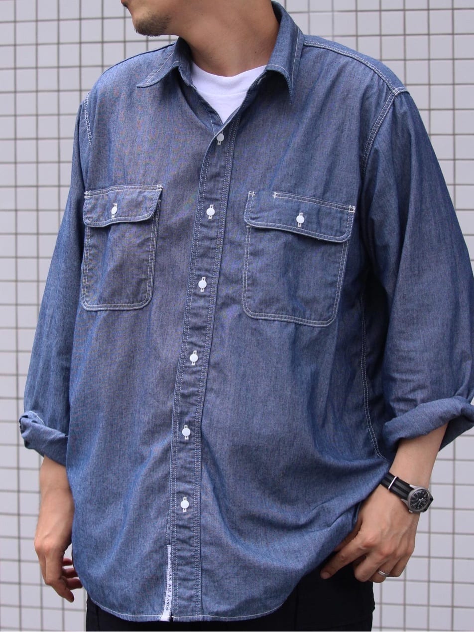 NANAMICA REGULAR COLLAR WIND SHIRT (INDIGO)