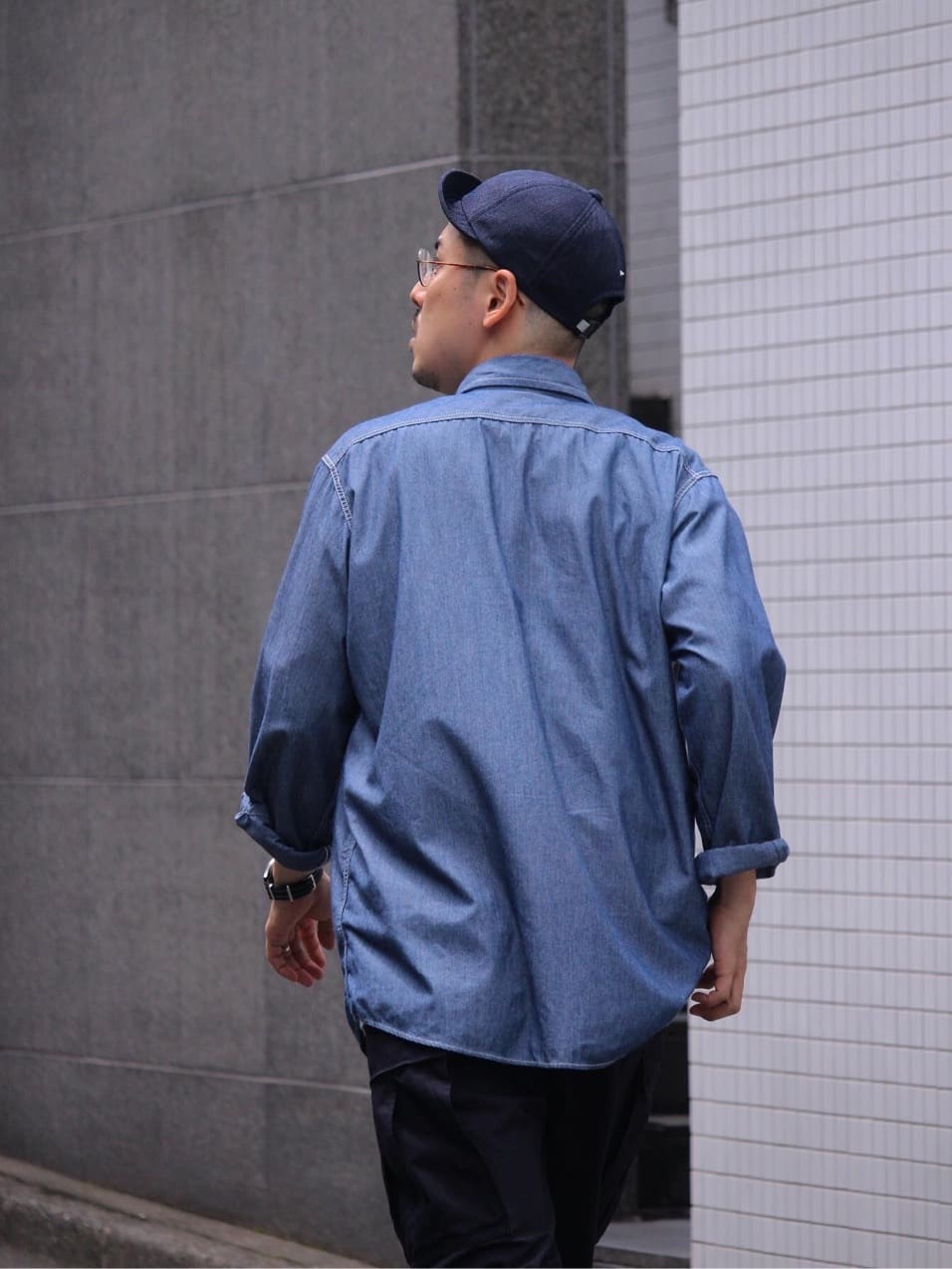 NANAMICA REGULAR COLLAR WIND SHIRT (INDIGO)