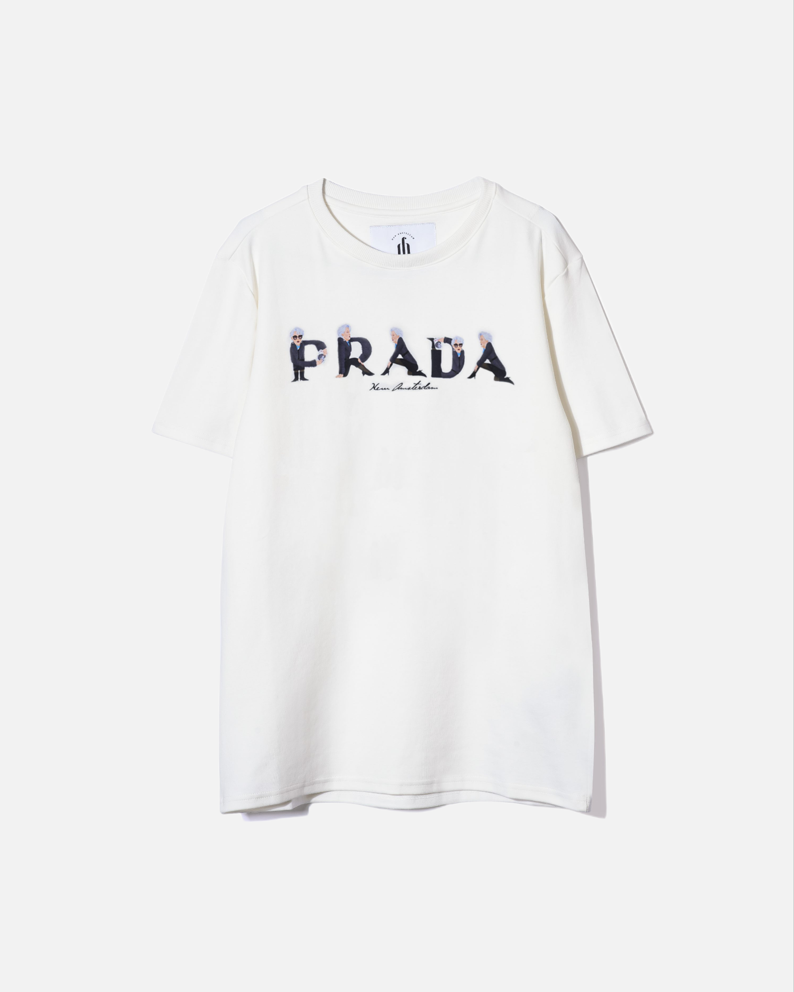 White devil wears prada oversized t shirt Clearance