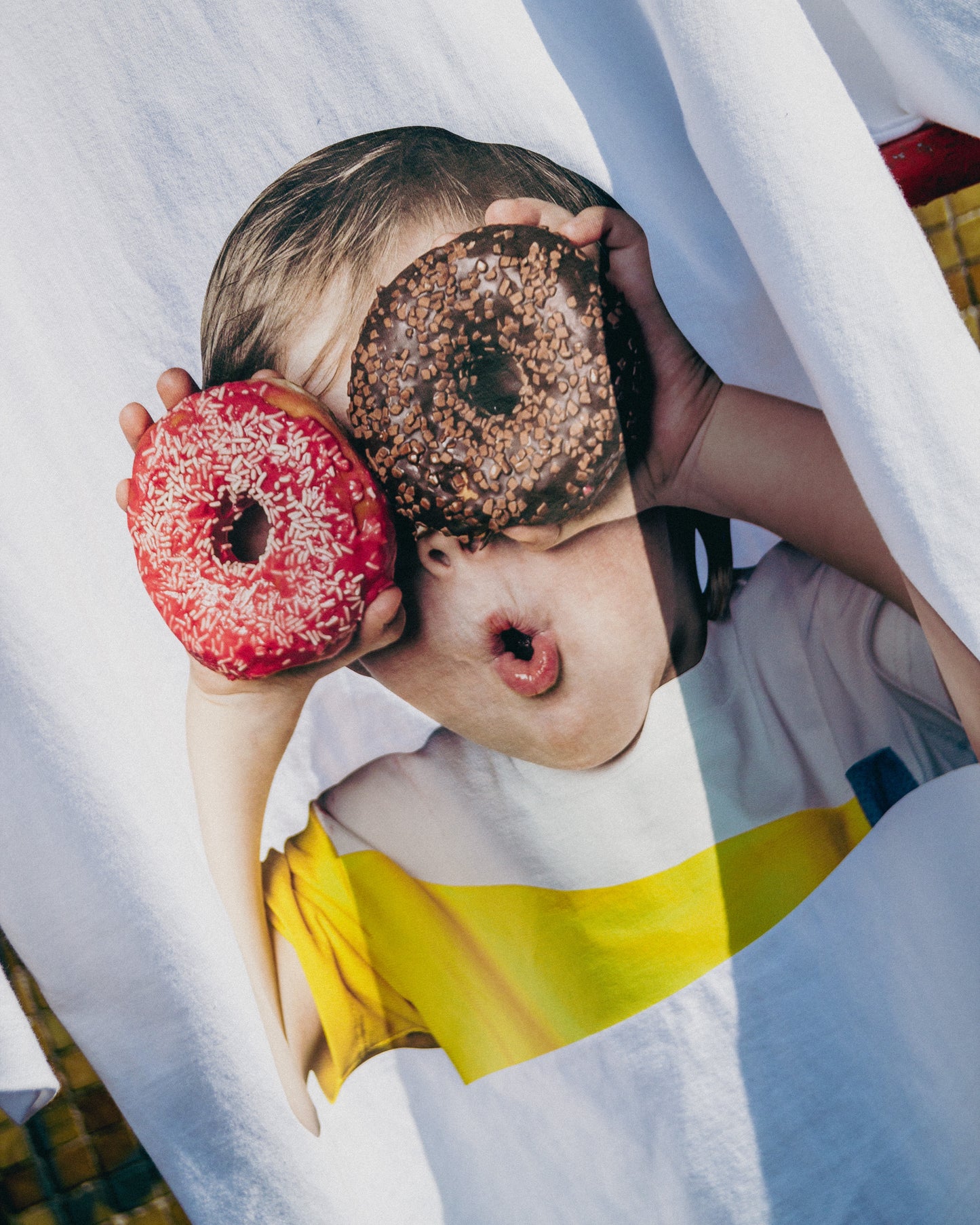 ADLV BABY FACE SHORT SLEEVE T-SHIRT WHITE DONUTS 1 R (WHITE)
