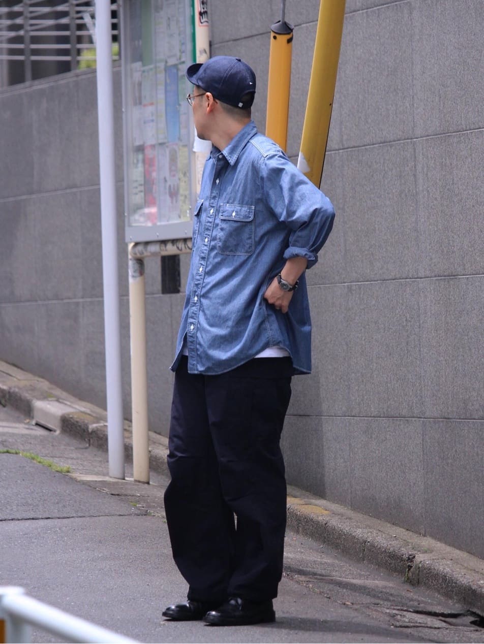NANAMICA REGULAR COLLAR WIND SHIRT (INDIGO)