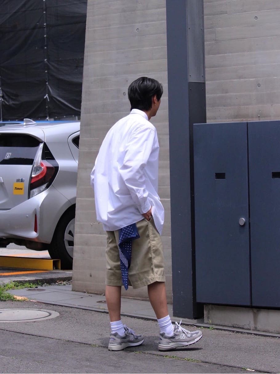 NANAMICA REGULAR COLLAR WIND SHIRT (OFF WHITE)
