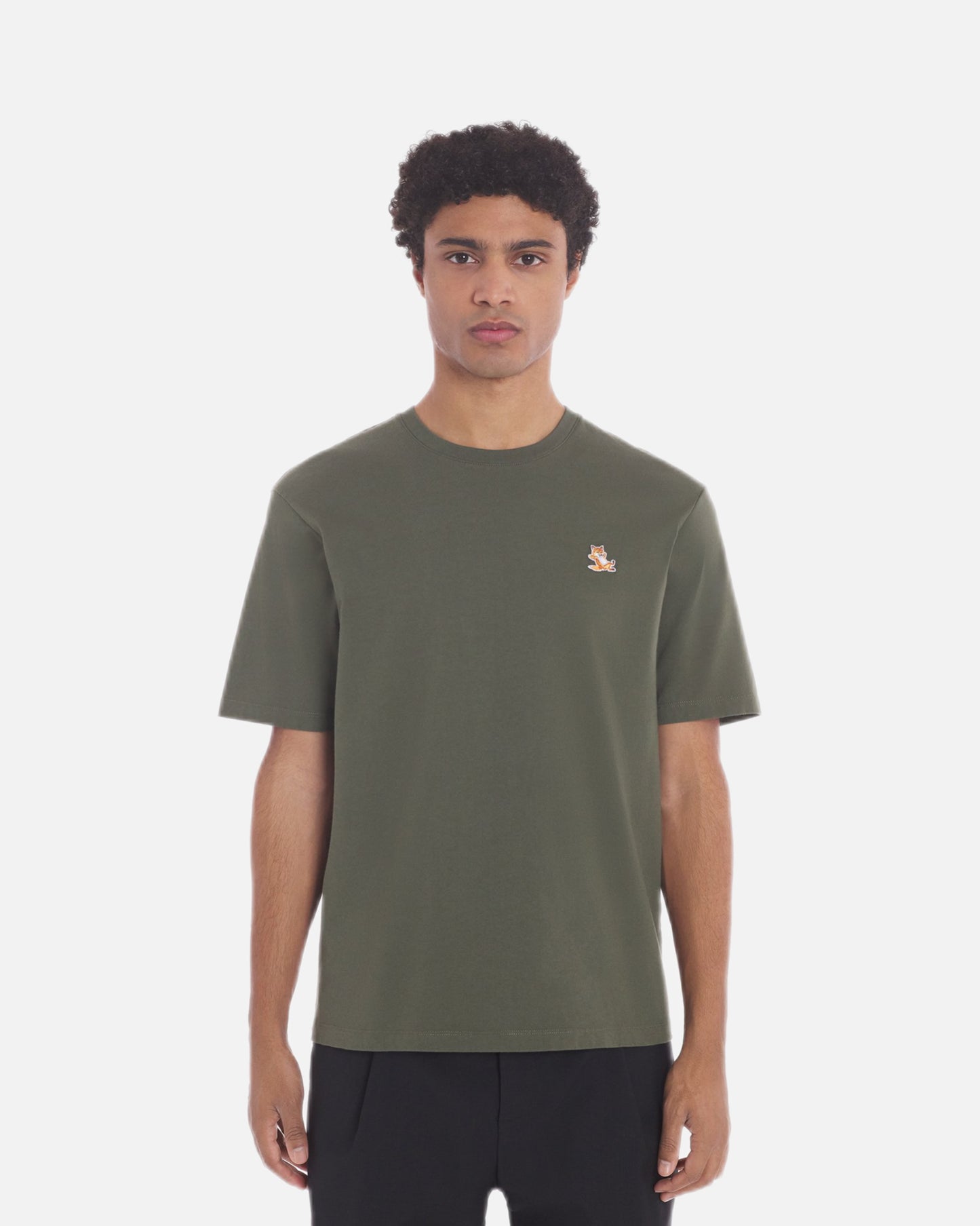 CHILLAX FOX PATCH REGULAR TEE SHIRT (MILITARY GREEN)