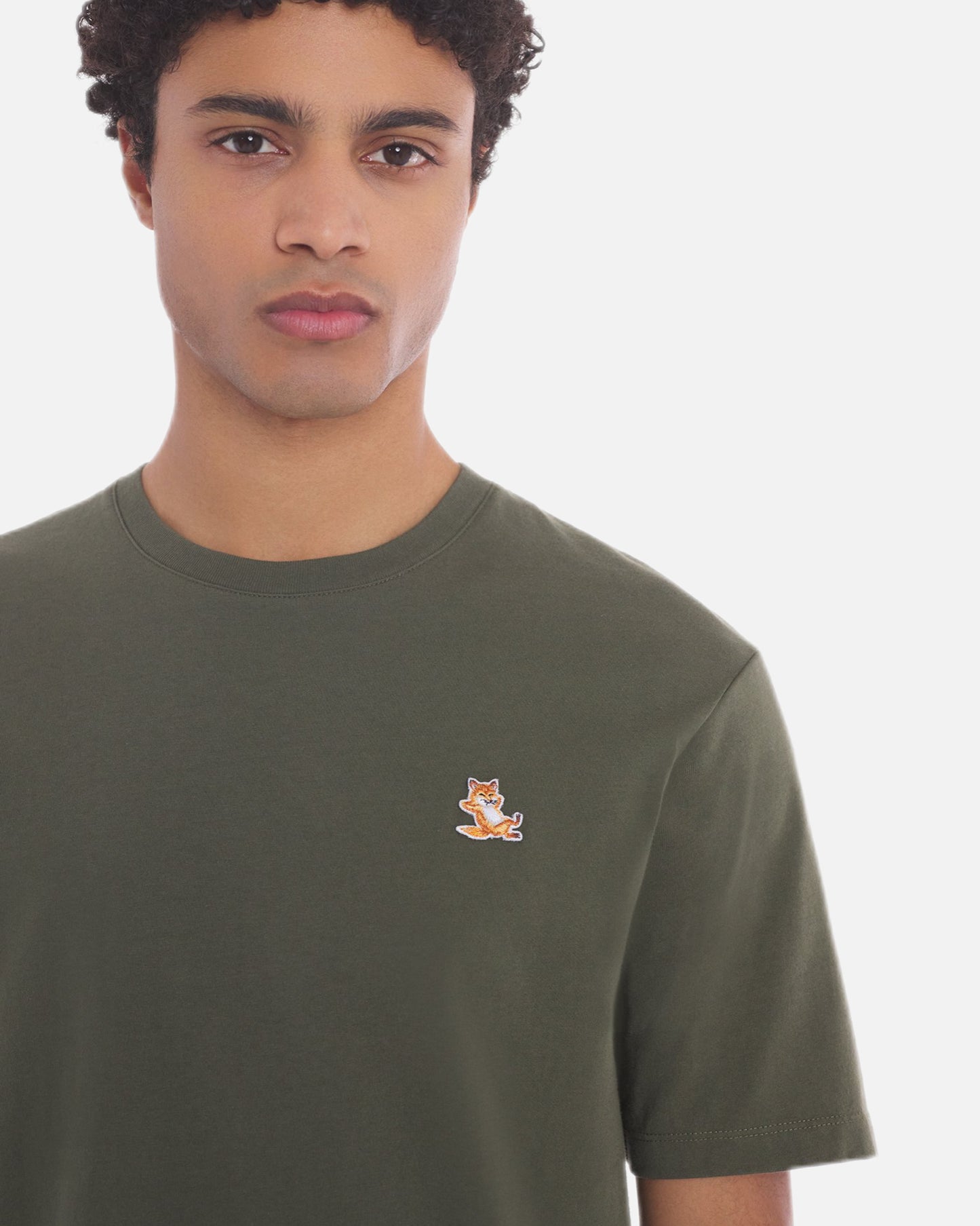 CHILLAX FOX PATCH REGULAR TEE SHIRT (MILITARY GREEN)