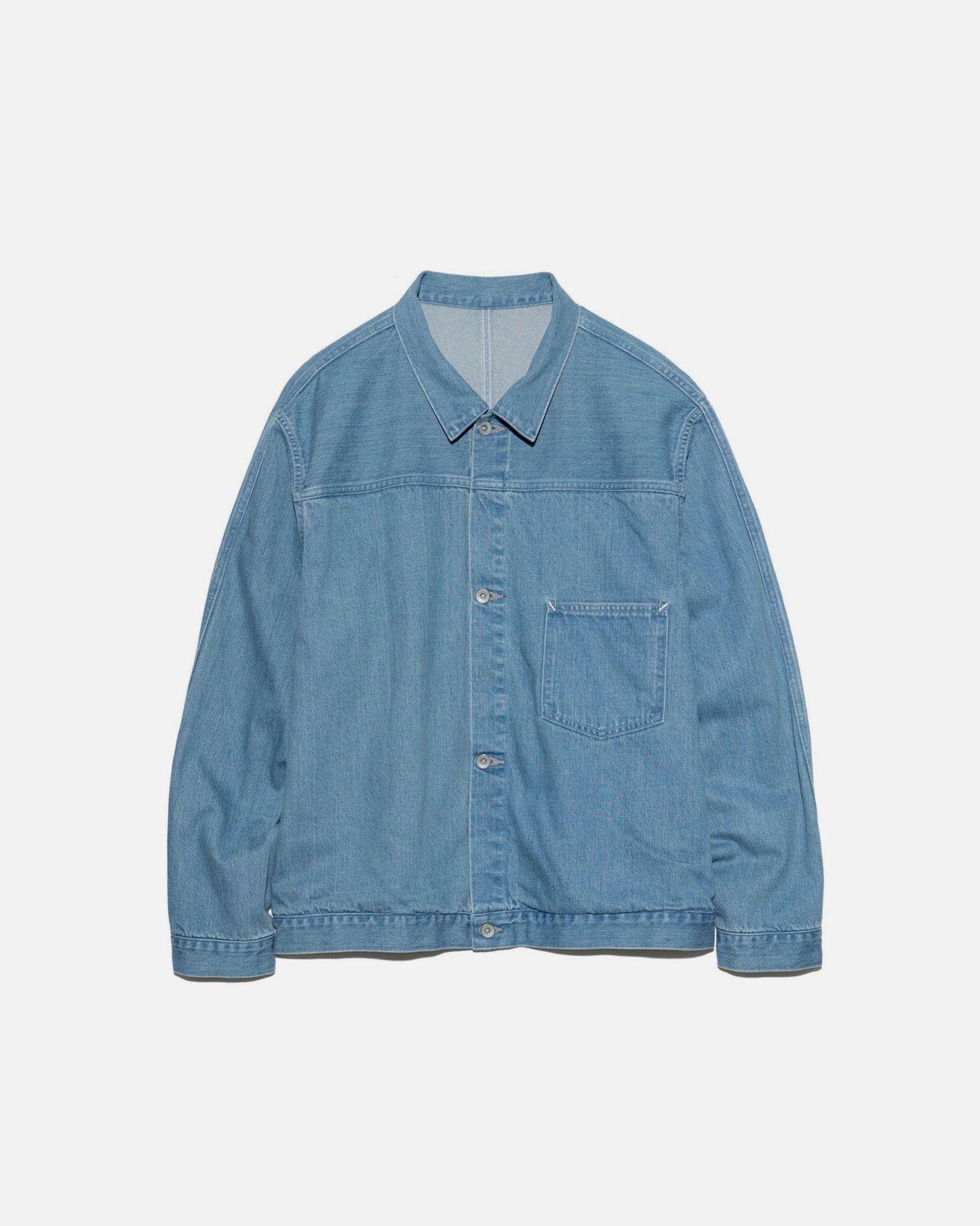 SHORT DENIM JACKET (INDIGO BLEACH)