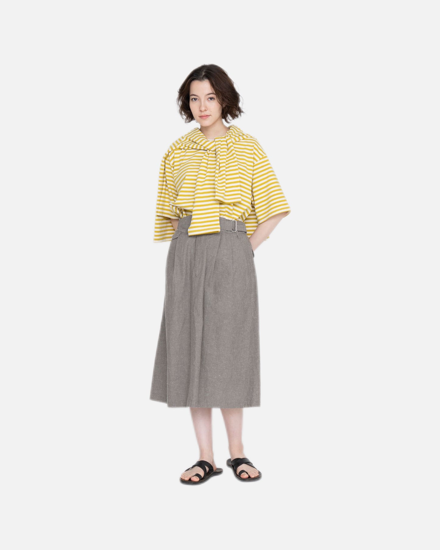 COTTON NEP GURKHA SKIRT (LIGHT GRAY)