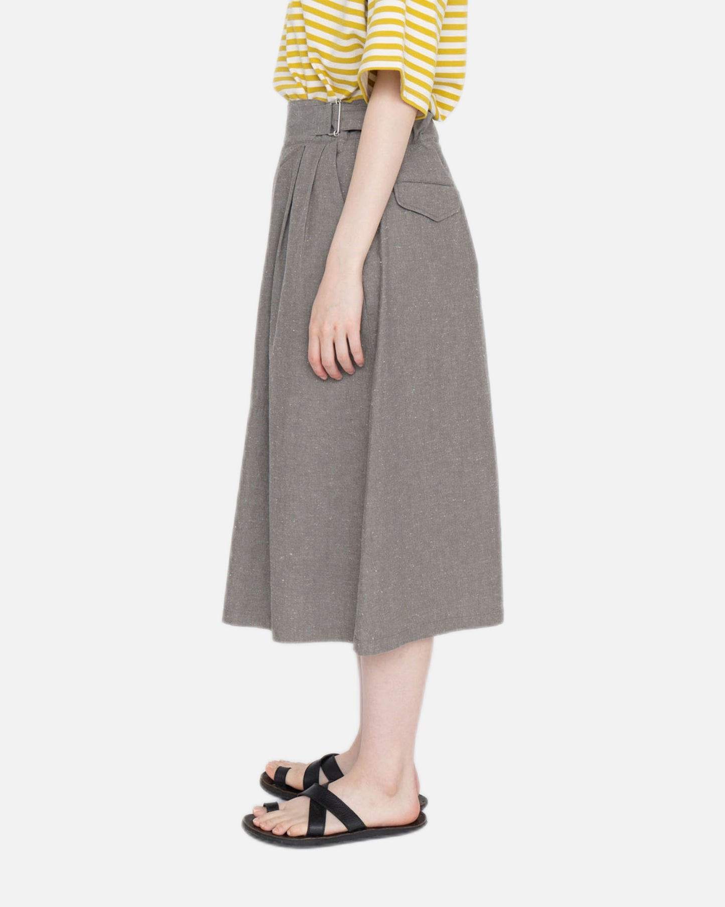 COTTON NEP GURKHA SKIRT (LIGHT GRAY)