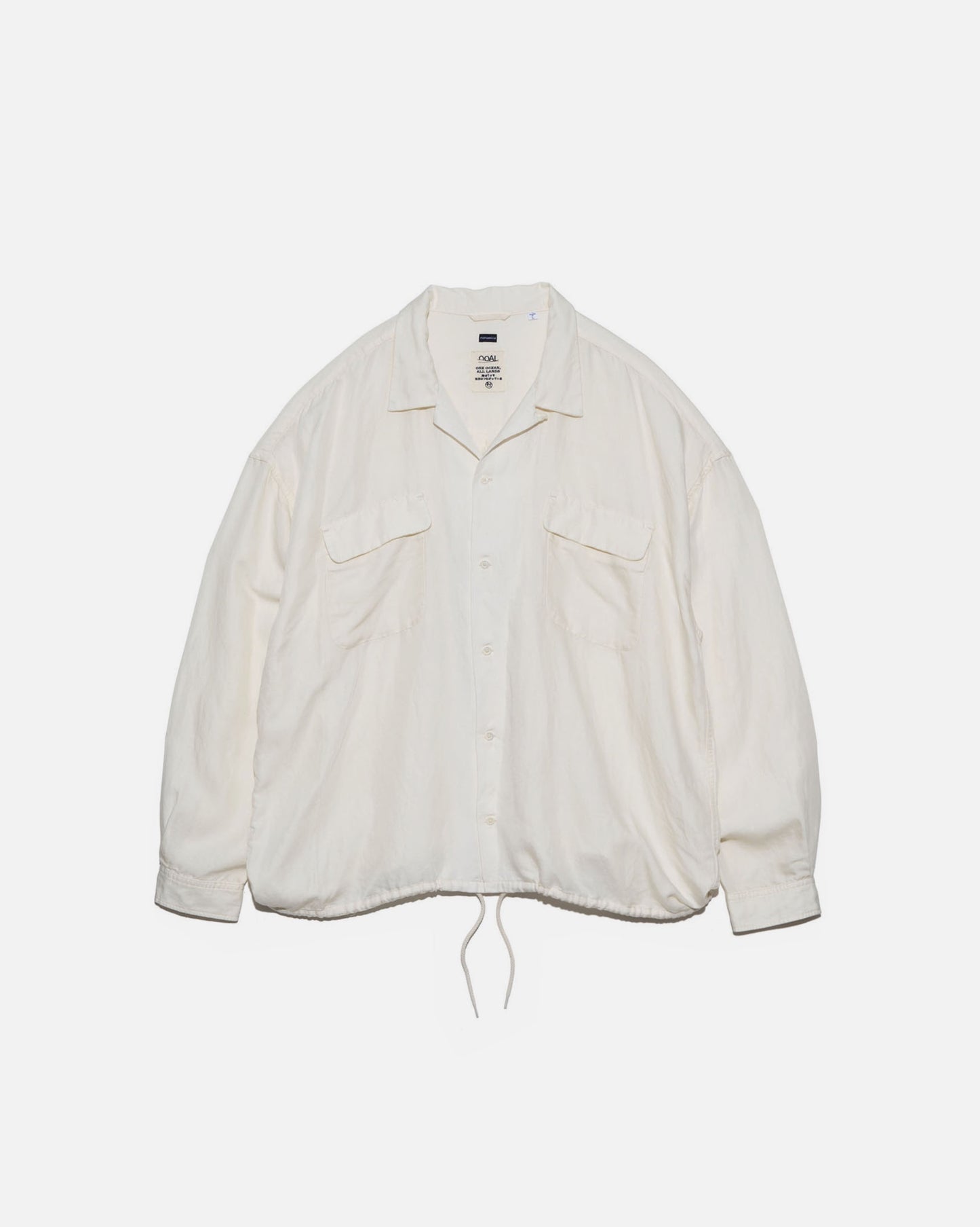 OPEN COLLAR CUPRA HEMP SHIRT (ECRU)