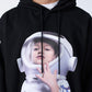 ADLV BABY FACE HOODIE BLACK ASTRONAUT (BLACK)