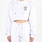 ADLV x LISA A LOGO EMBLEM PATCH CROP HOODIE (WHITE)
