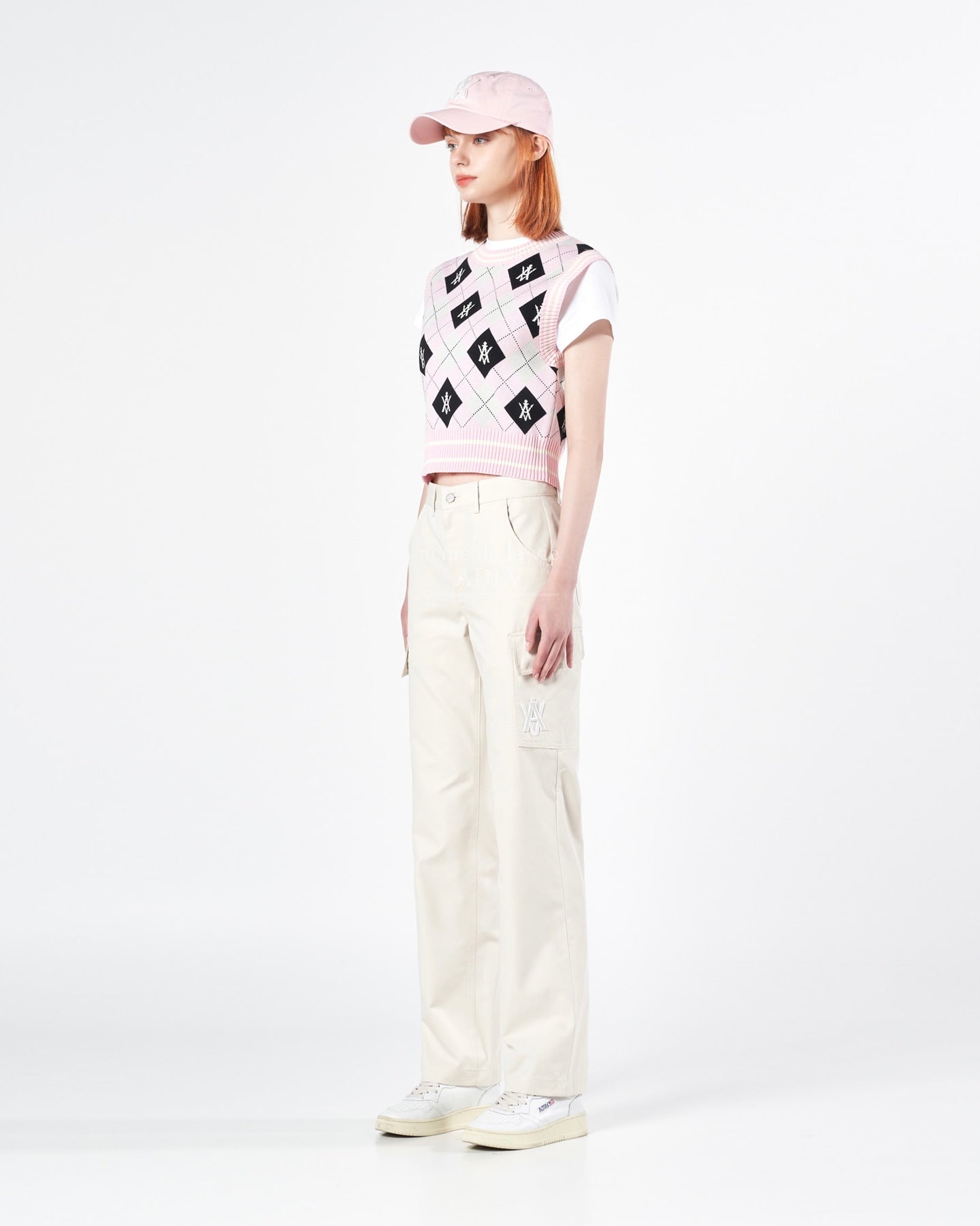 ADLV x LISA A LOGO EMBLEM EMBROIDERY CARGO PANTS (IVORY)