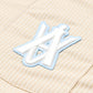 ADLV x LISA A LOGO EMBLEM PATCH STRIPE SHORT SLEEVE SHIRT (BEIGE)