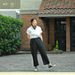 NANAMICA REGULAR COLLAR WIND H/S SHIRT (OFF WHITE)