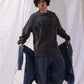 NAUTICA L/S T-SHIRTS TOO HEAVY GARMENT DYED ARCHLOGO L/S TEE (CHARCOAL, 01C)