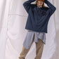 NAUTICA L/S T-SHIRTS TOO HEAVY GARMENT DYED ARCHLOGO L/S TEE (NAVY, 4NV)