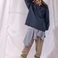 NAUTICA L/S T-SHIRTS TOO HEAVY GARMENT DYED ARCHLOGO L/S TEE (NAVY, 4NV)