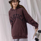 NAUTICA KNIT ACTIVE HEAVY WEIGHT SWEAT GARMENT DYED ARCHLOGO HOODIE (BURGUNDY, 6WW)