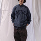 NAUTICA KNIT ACTIVE HEAVY WEIGHT SWEAT GARMENT DYED ARCHLOGO CREW (NAVY, 4NV)