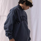 NAUTICA KNIT ACTIVE HEAVY WEIGHT SWEAT GARMENT DYED ARCHLOGO CREW (NAVY, 4NV)