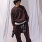 NAUTICA KNIT ACTIVE HEAVY WEIGHT SWEAT GARMENT DYED ARCHLOGO CREW (BURGUNDY, 6WW)